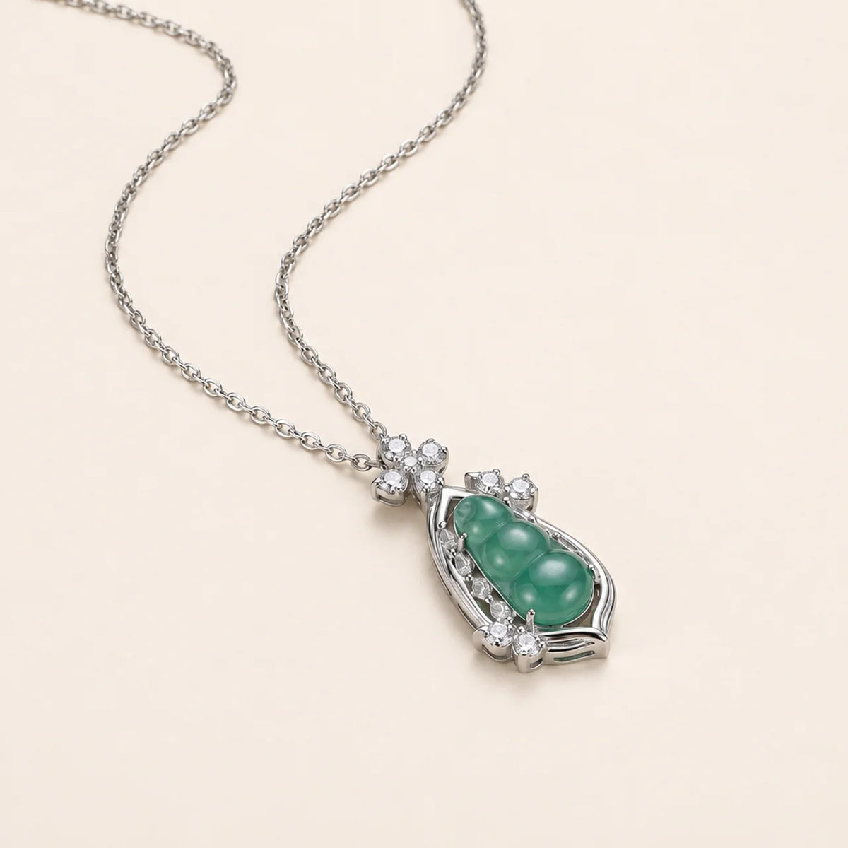 Natural Blue Jade Pod Pendant Necklace