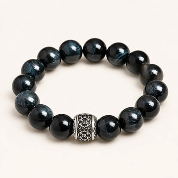 Natural Blue Tiger Eye Beaded Bracelet