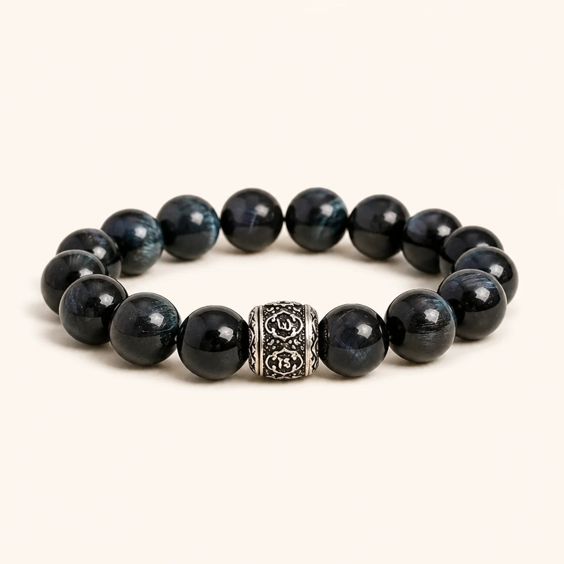 Natural Blue Tiger Eye Beaded Bracelet