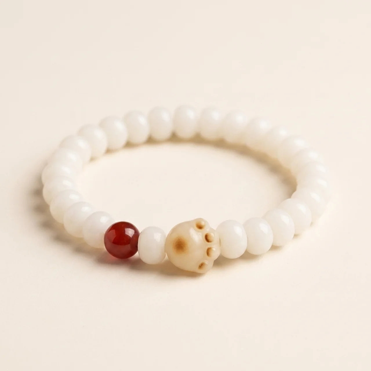 Natural Bodhi Seed Lucky Cat Paw Bracelet