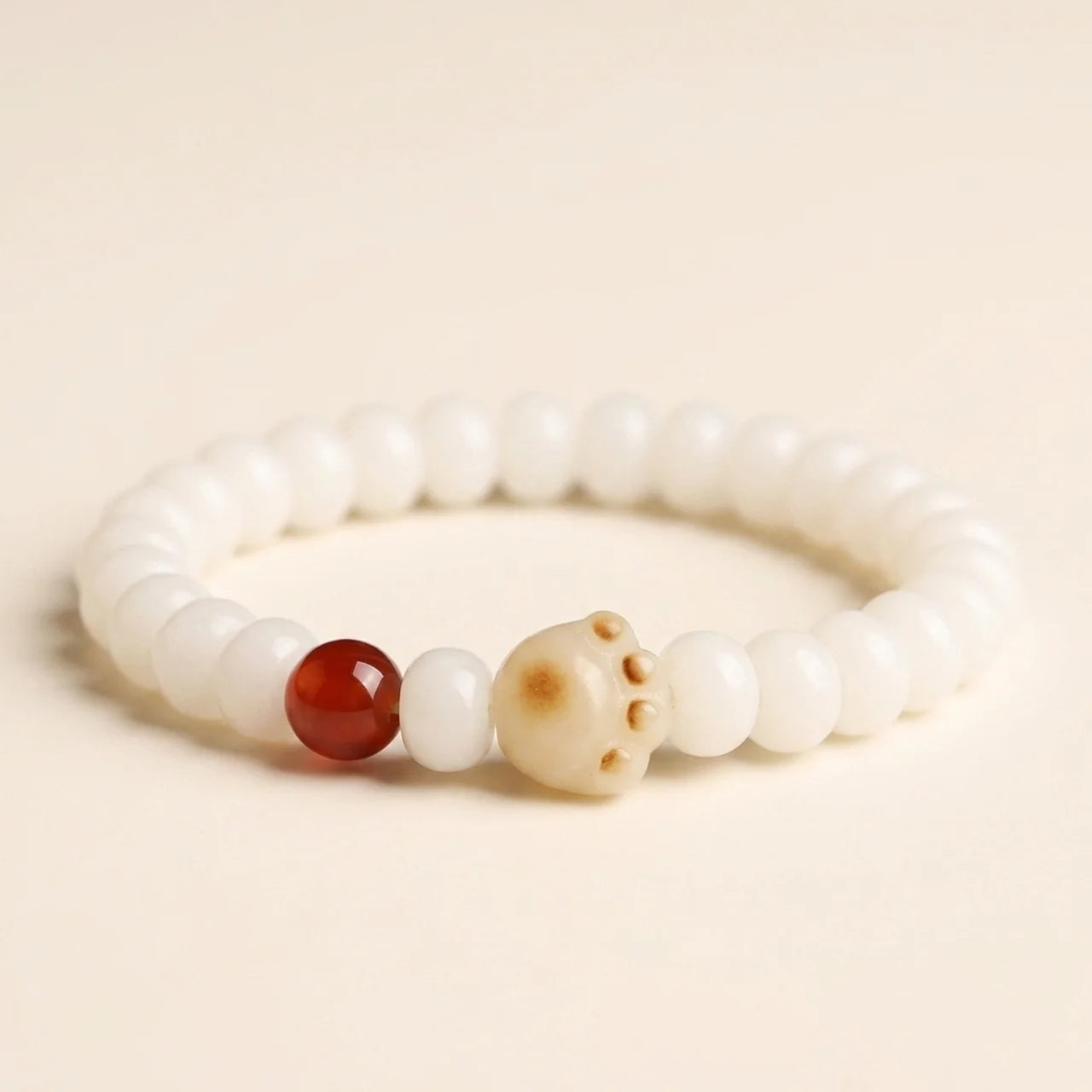Natural Bodhi Seed Lucky Cat Paw Bracelet