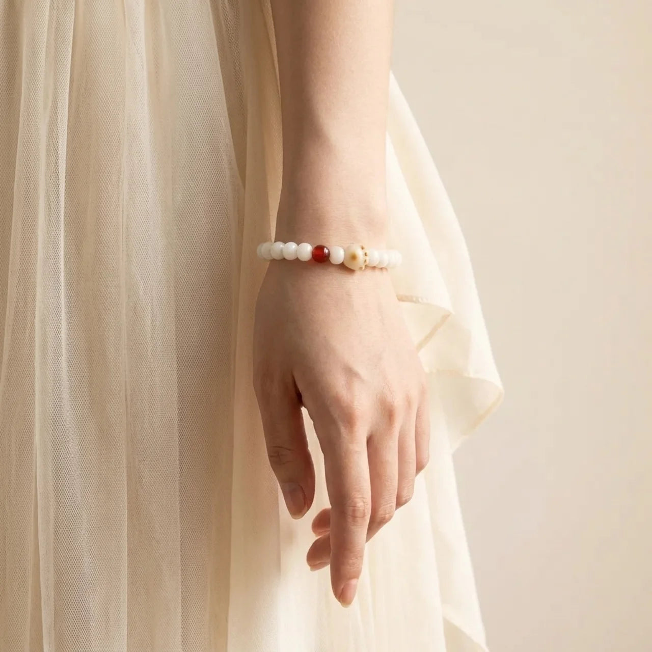 Natural Bodhi Seed Lucky Cat Paw Bracelet