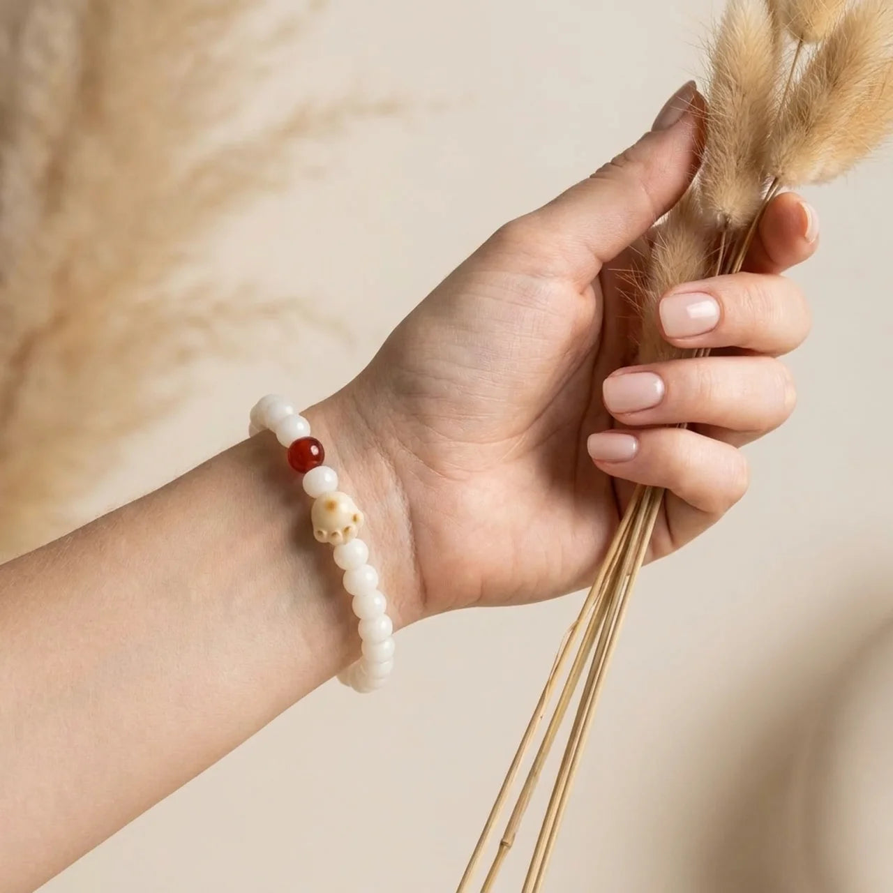 Natural Bodhi Seed Lucky Cat Paw Bracelet