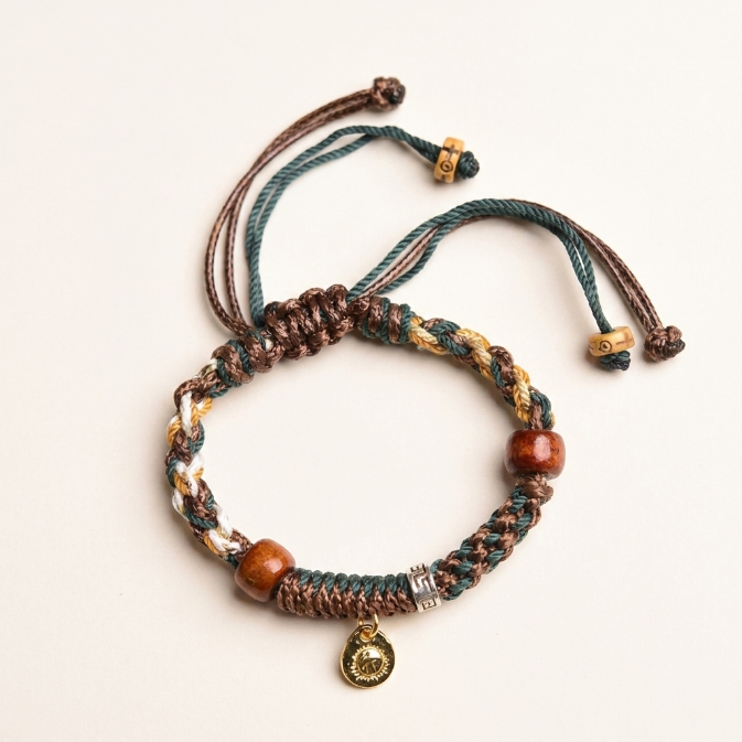 Natural Bone Red String Lucky Knot Bracelet