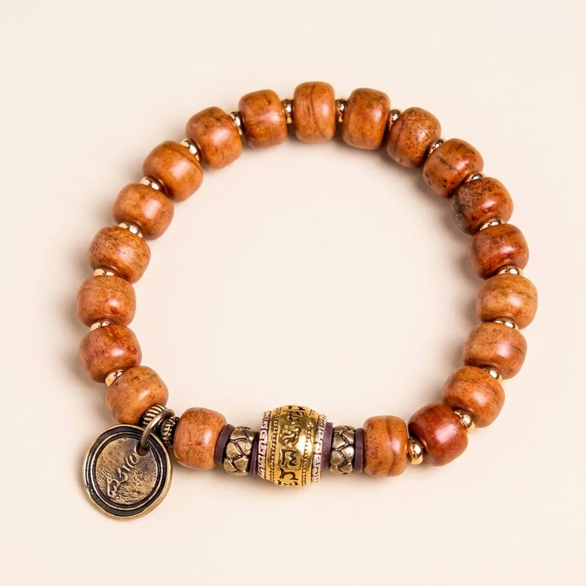 Naturstein Kamelknochen Om Sanskrit Armband