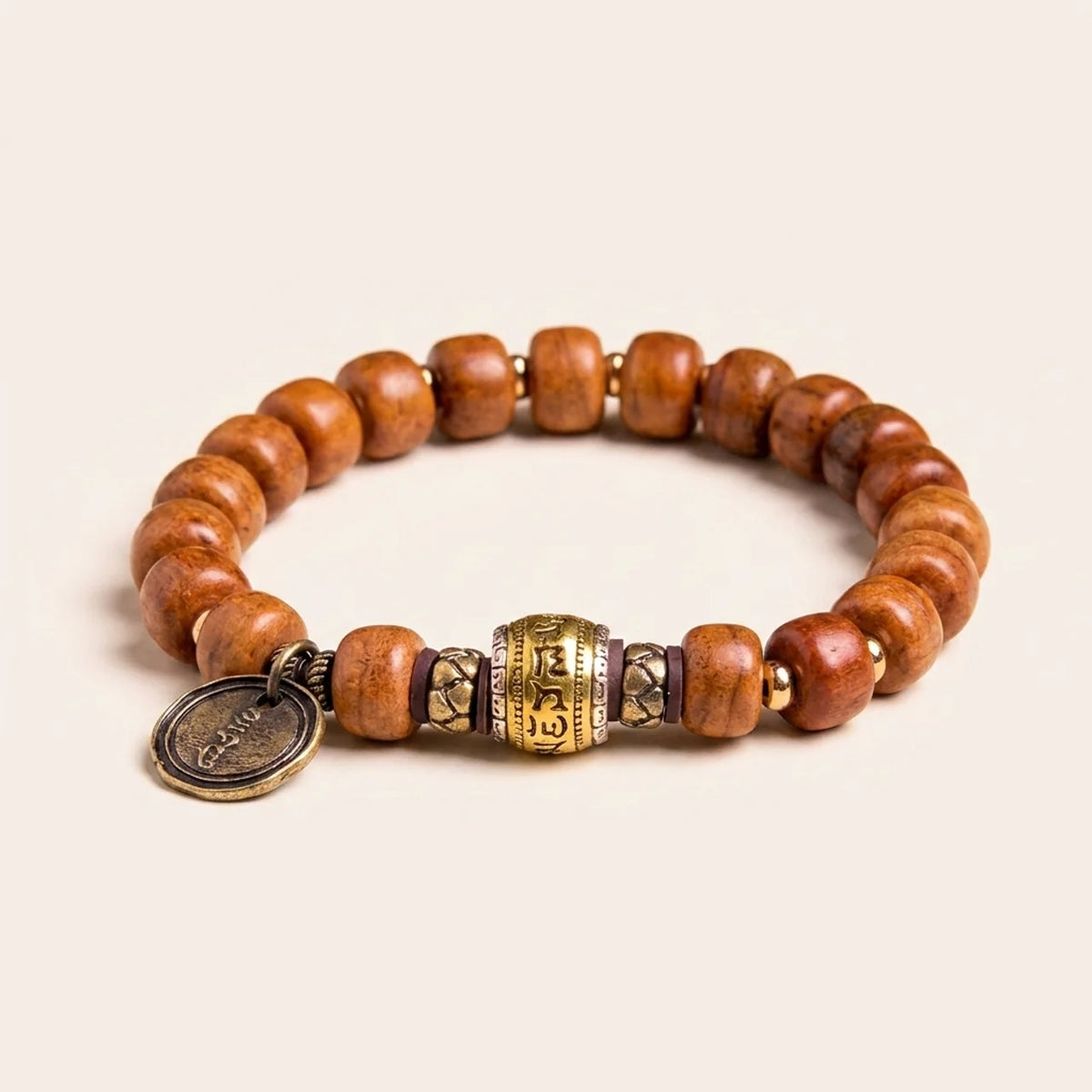 Naturstein Kamelknochen Om Sanskrit Armband