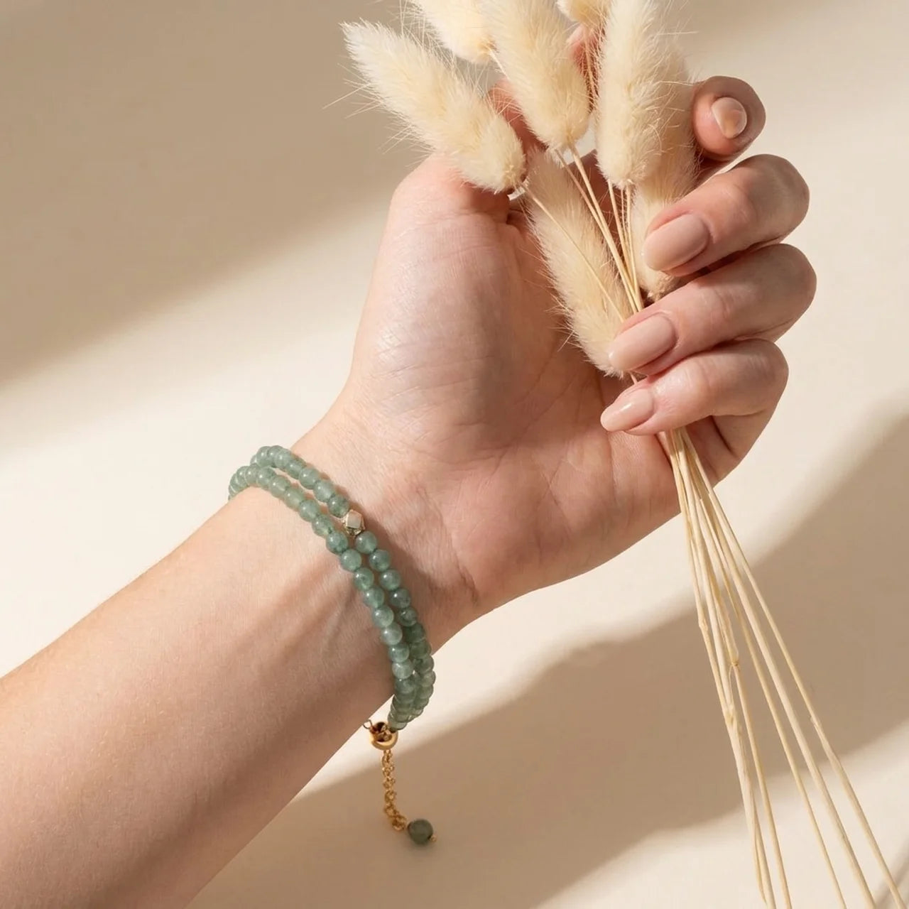 Natural Chalcedony Beaded Bracelet