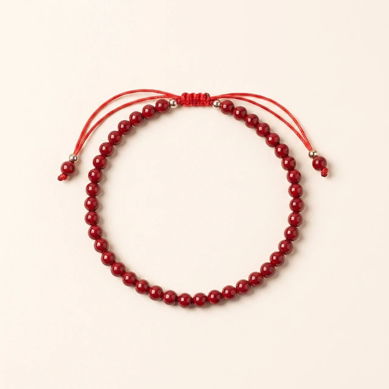 Natural Cinnabar Red String Bracelet Anklet