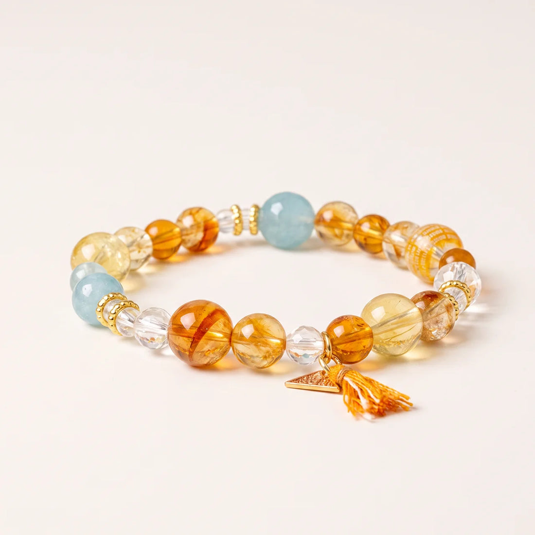 Natural Citrine Aquamarine Crystal Bracelet