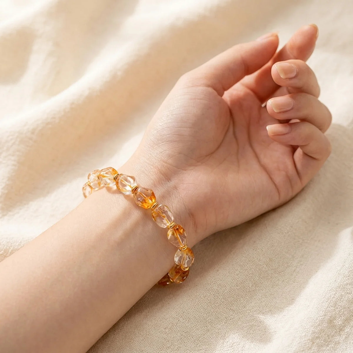 Natural Citrine Beaded Bracelet