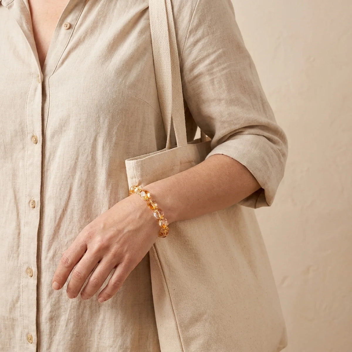 Natural Citrine Beaded Bracelet