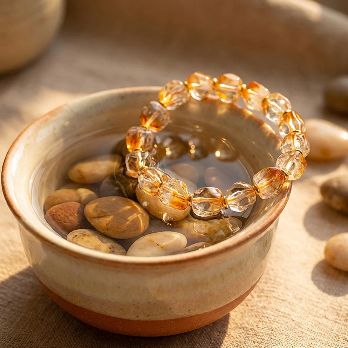 Natural Citrine Beaded Bracelet