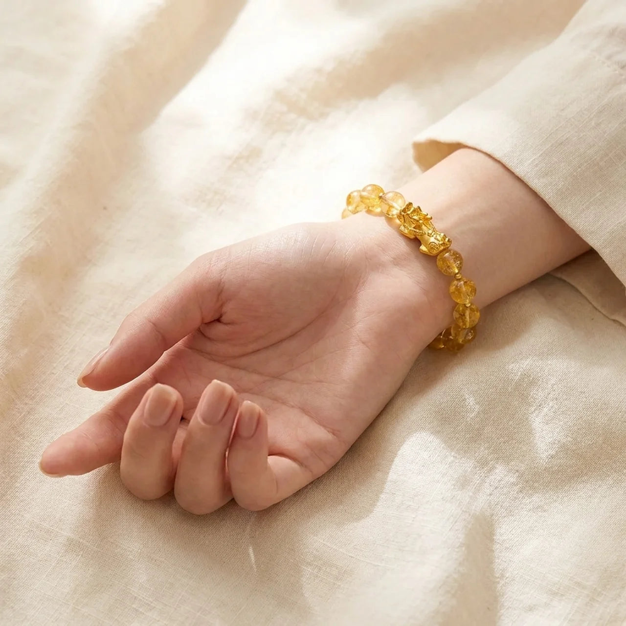 Natural Citrine Pixiu Bracelet