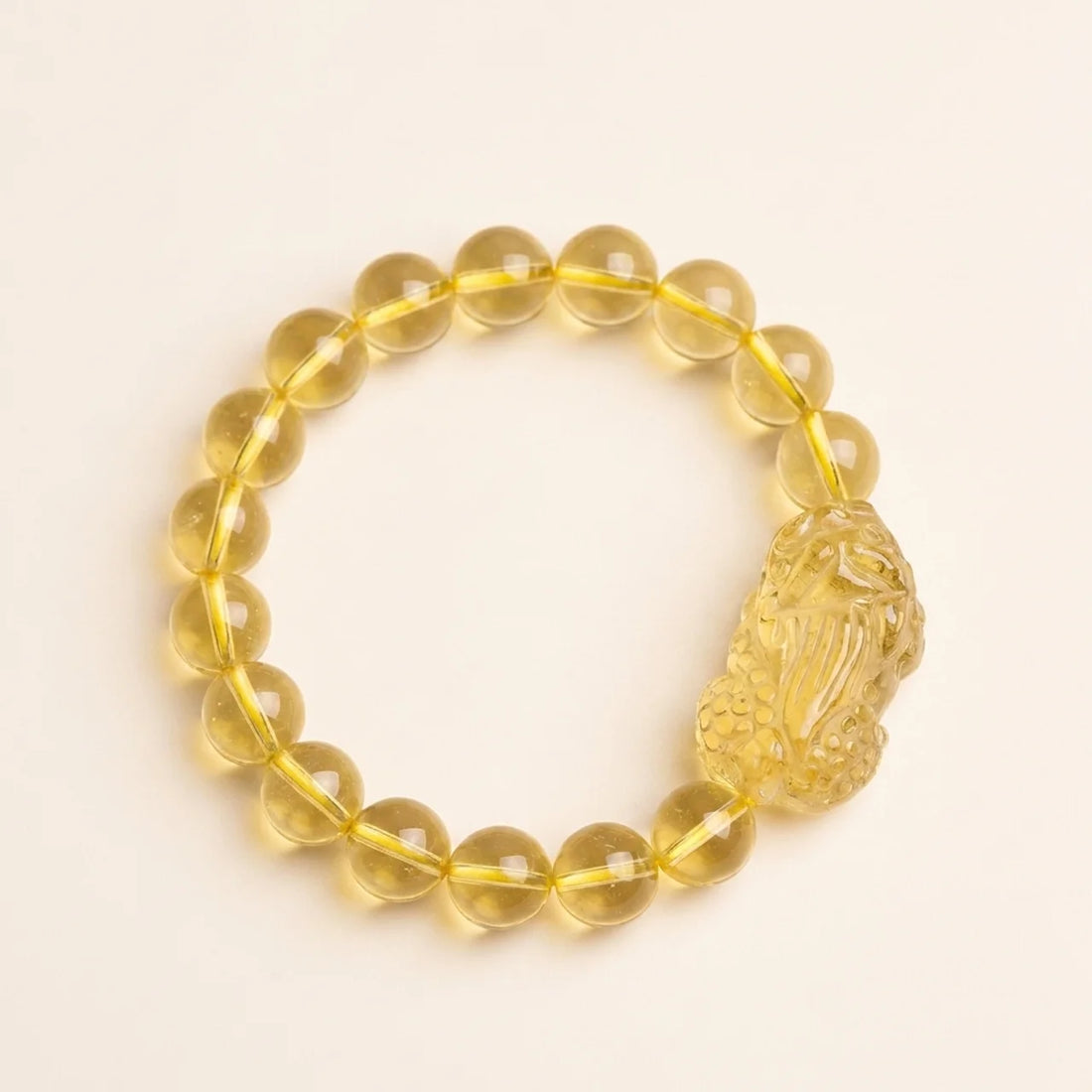 Natural Citrine Pixiu Stretch Bracelet