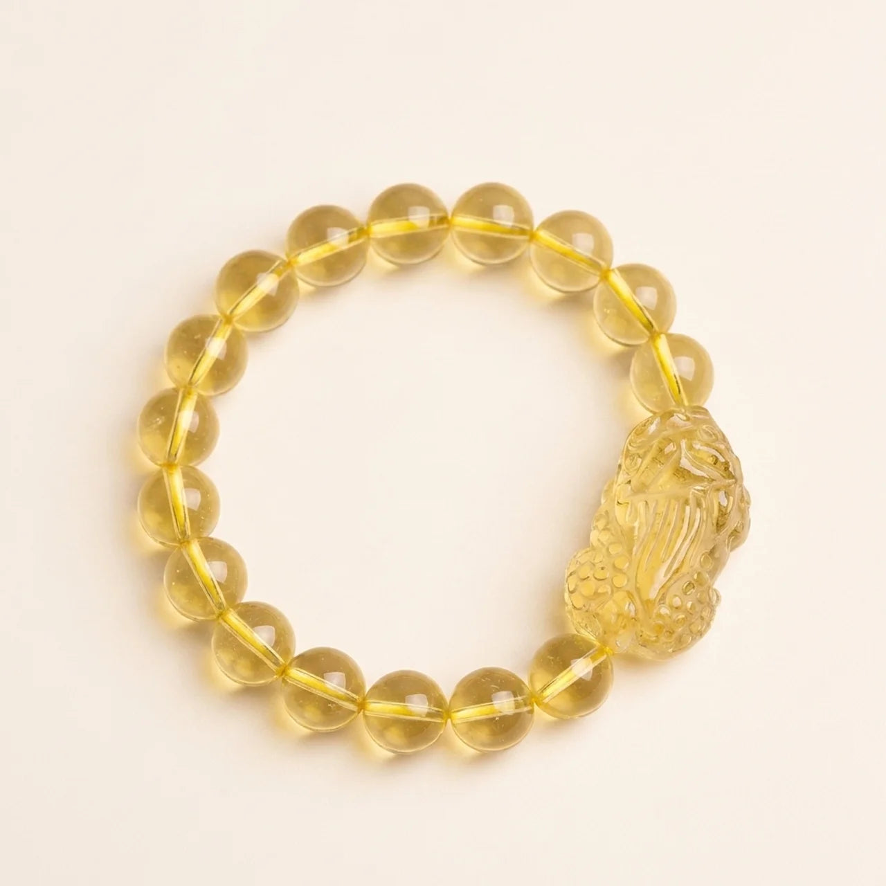 Natural Citrine Pixiu Stretch Bracelet
