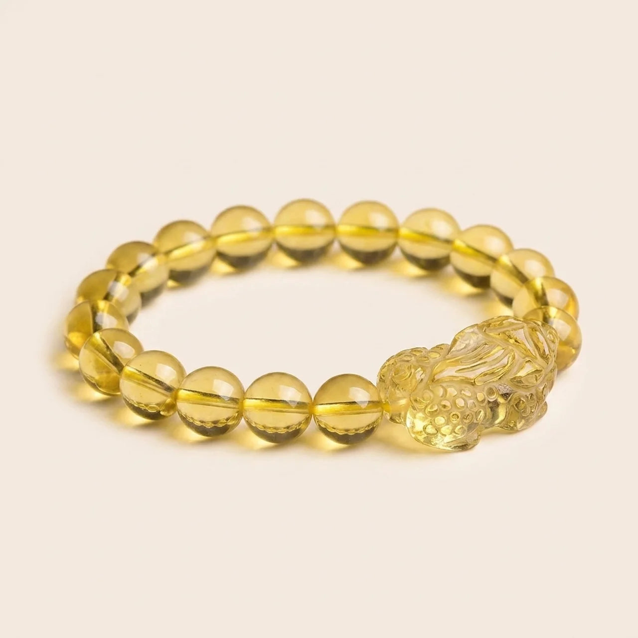 Natural Citrine Pixiu Stretch Bracelet