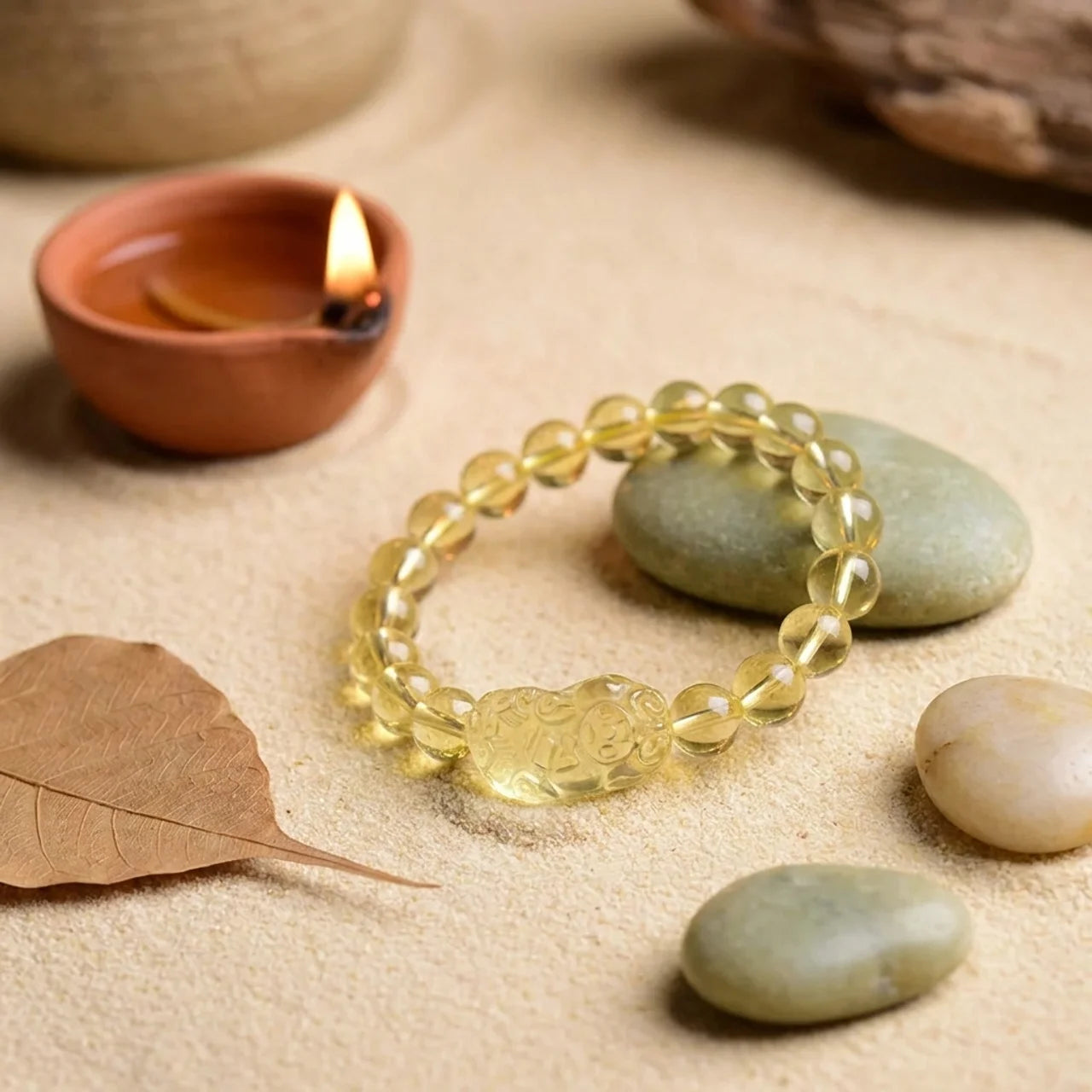 Natural Citrine Pixiu Wealth Bracelet