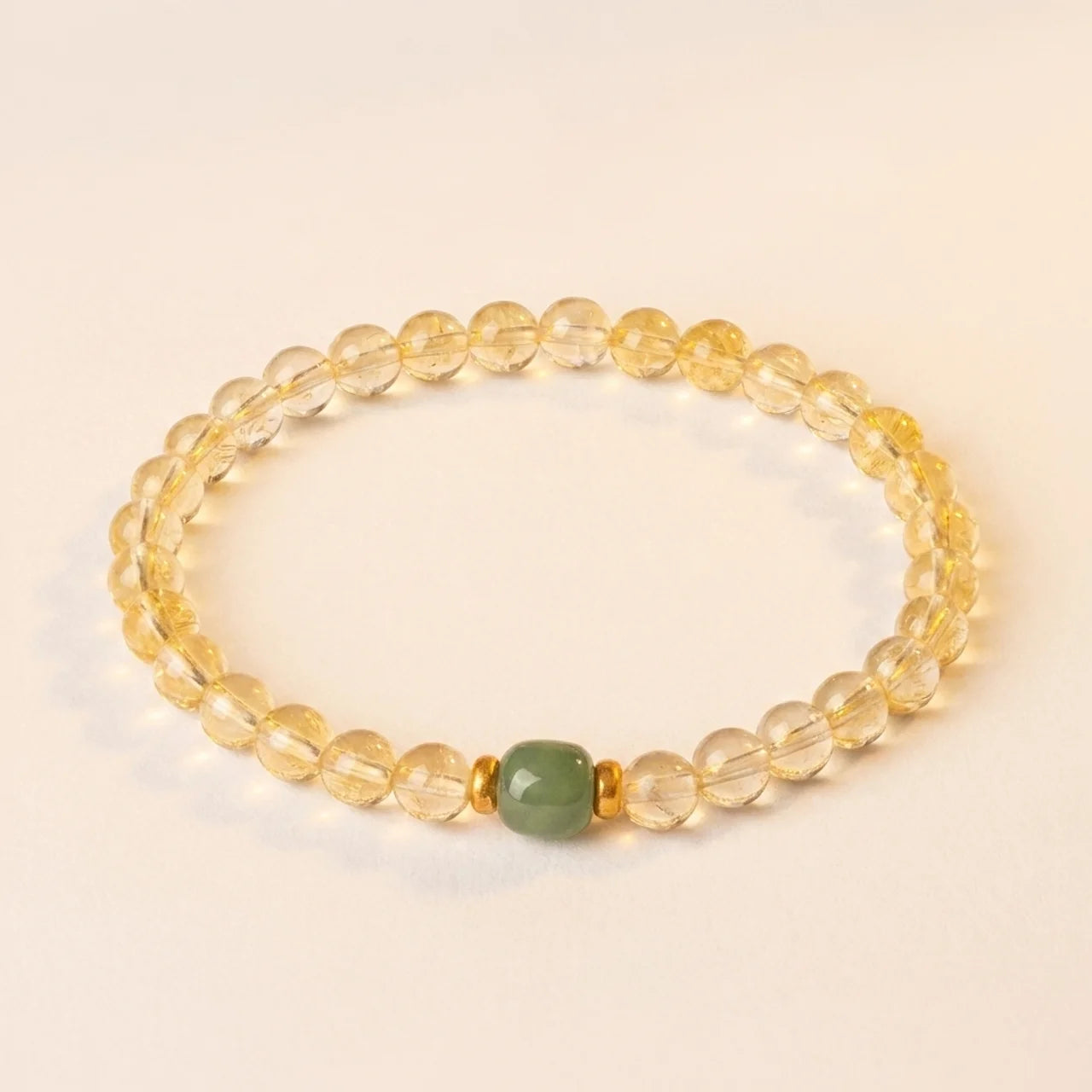 Natural Citrine White Jade Prosperity Bracelet