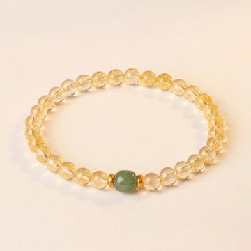 Natural Citrine White Jade Prosperity Bracelet