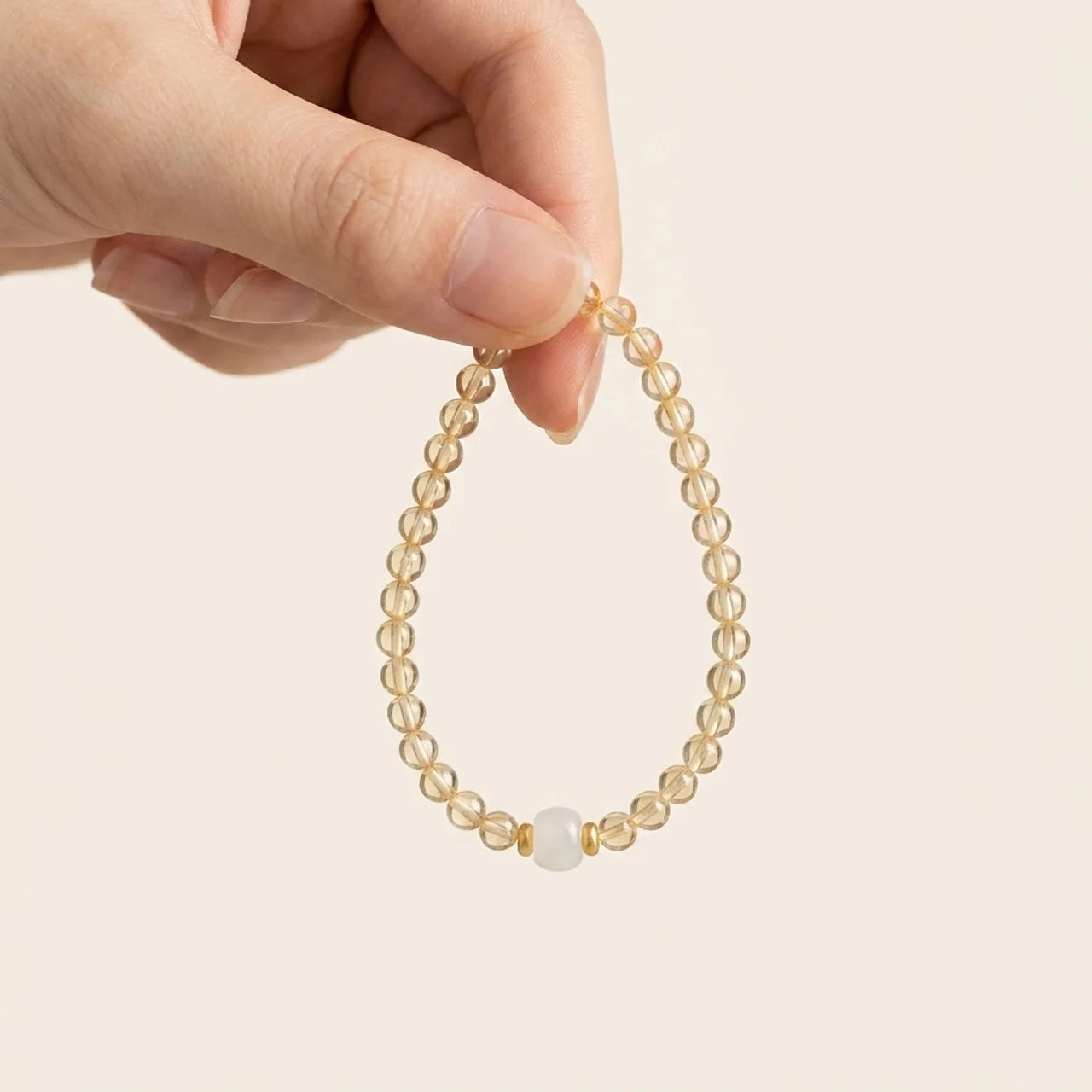 Natural Citrine White Jade Prosperity Bracelet
