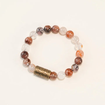 Natural Crystal Phantom Quartz Beaded Bracelet
