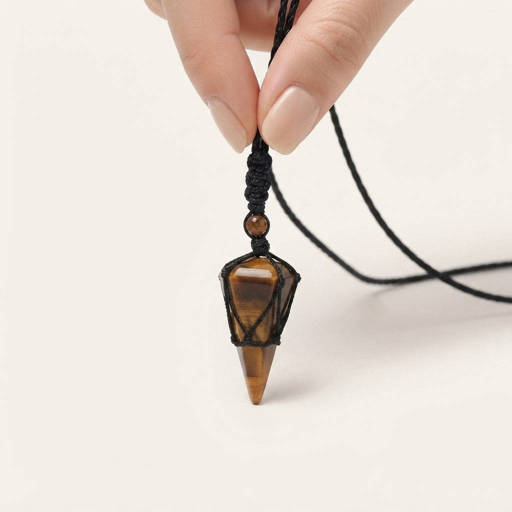 Natural Crystal Point Pendant Necklace