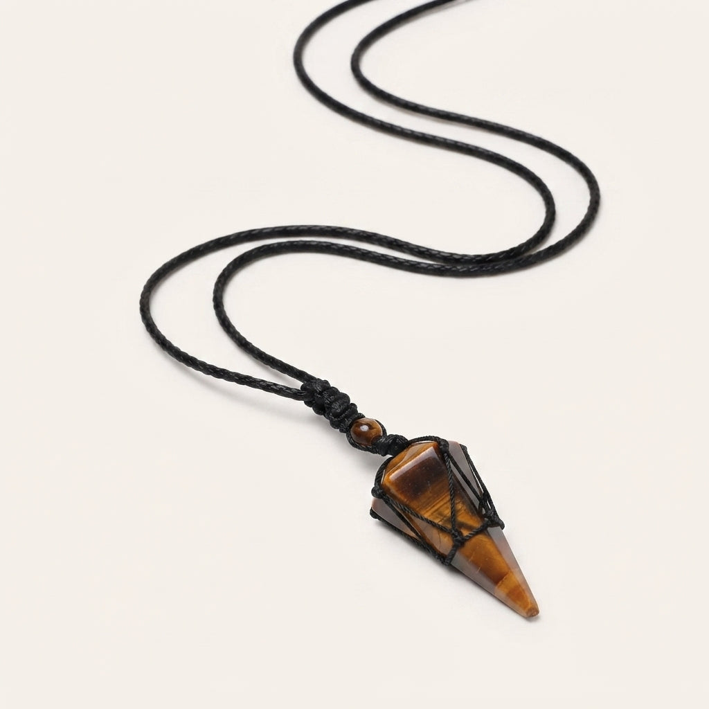 Natural Crystal Point Pendant Necklace