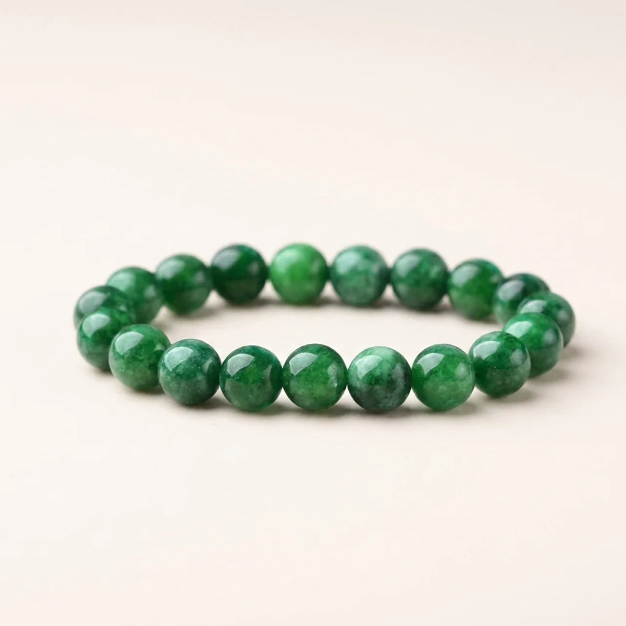 Natural Cyan Jade Bead Bracelet