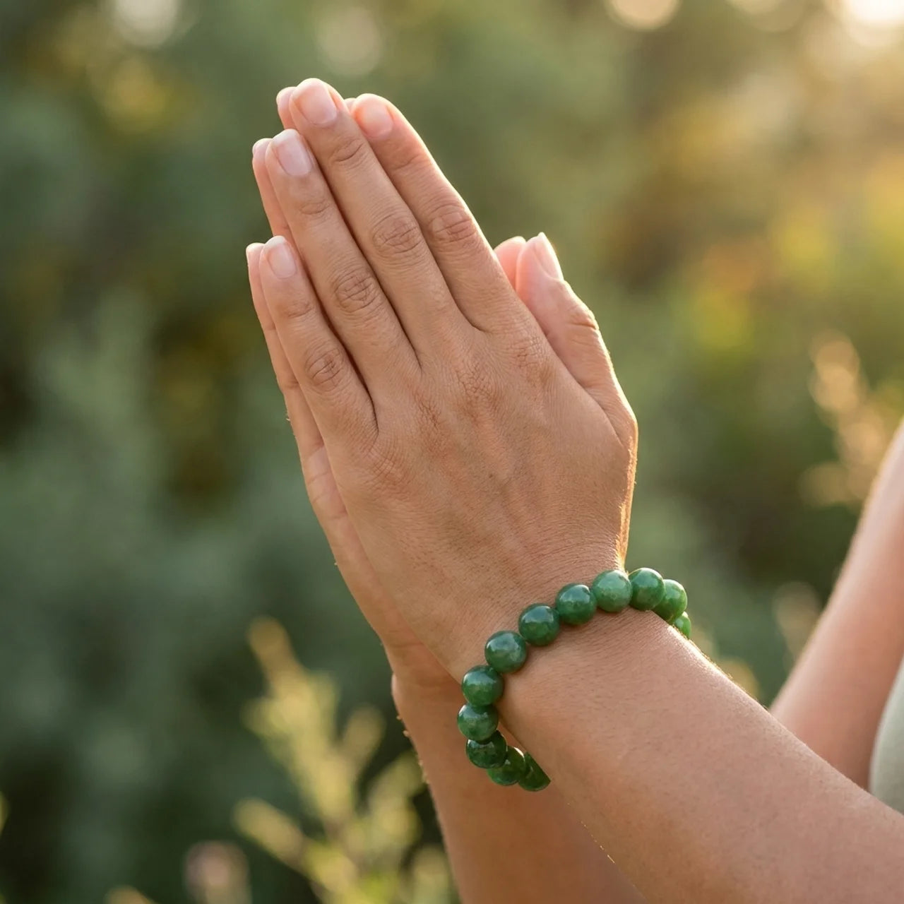 Natural Cyan Jade Bead Bracelet