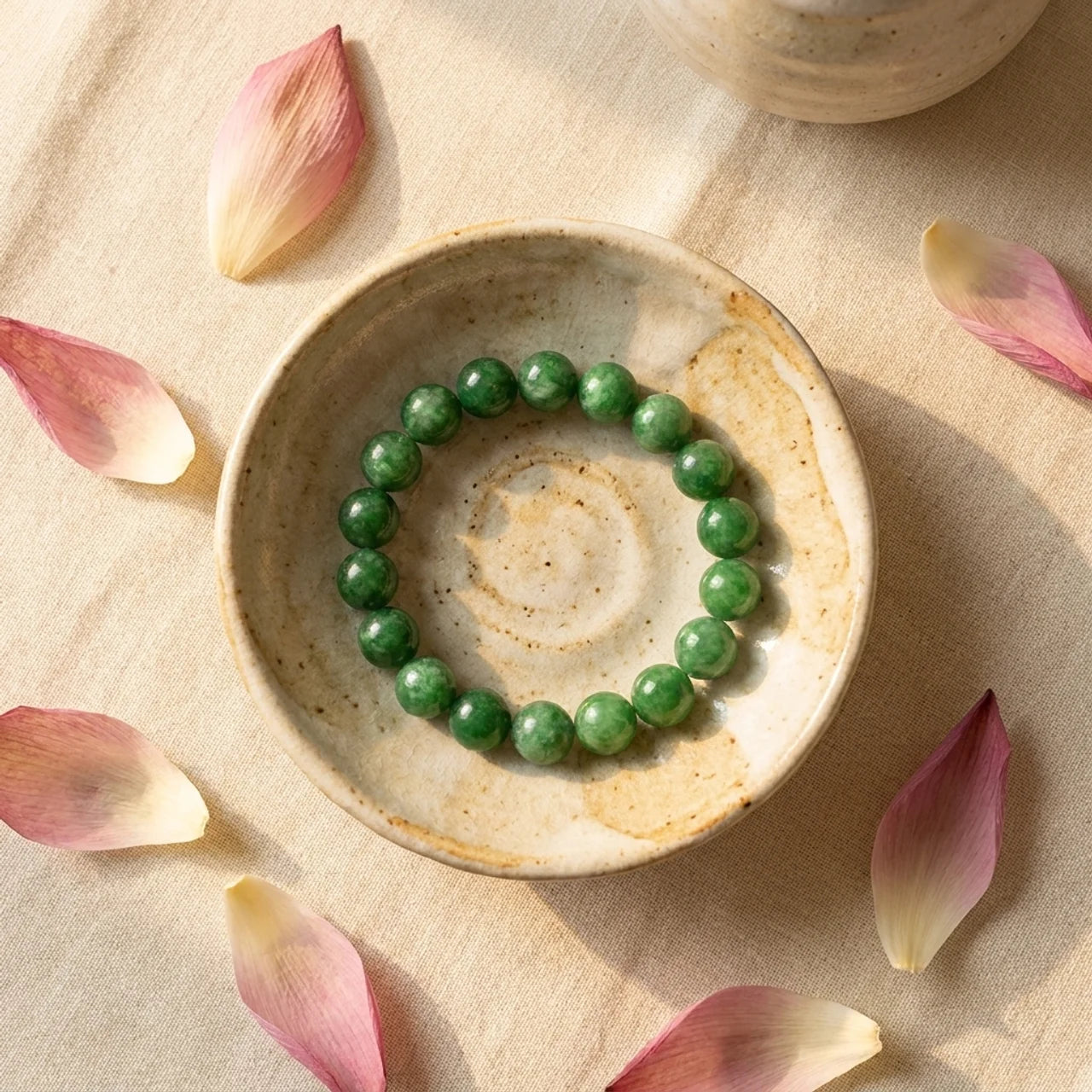 Natural Cyan Jade Bead Bracelet