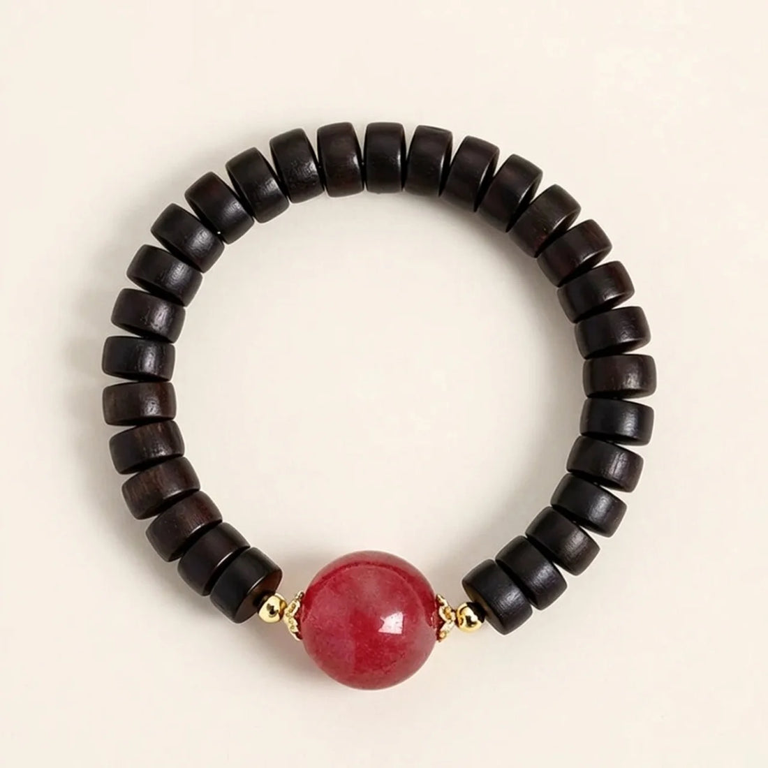 Natural Ebony Strawberry Quartz Bracelet