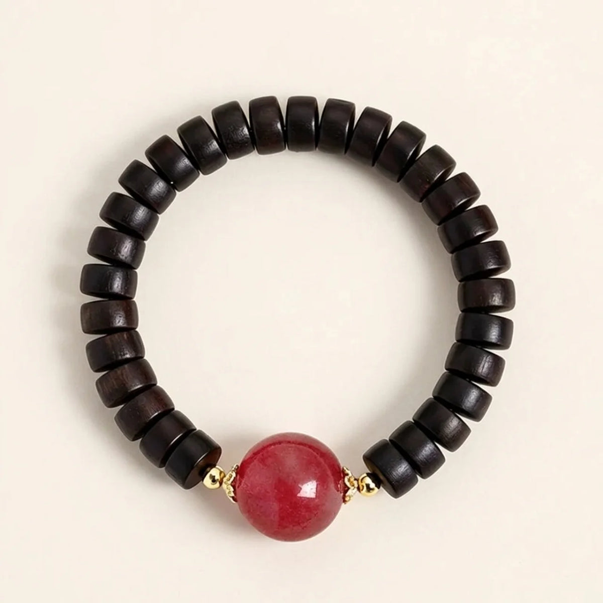Natural Ebony Strawberry Quartz Bracelet