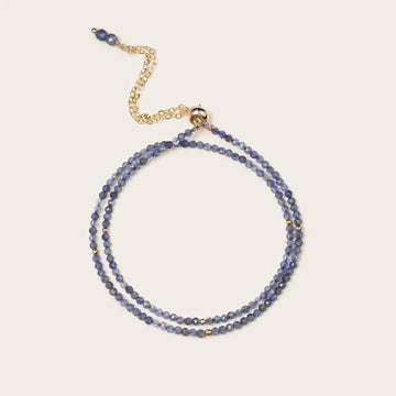 Natural Iolite Faceted Gemstone Bracelet