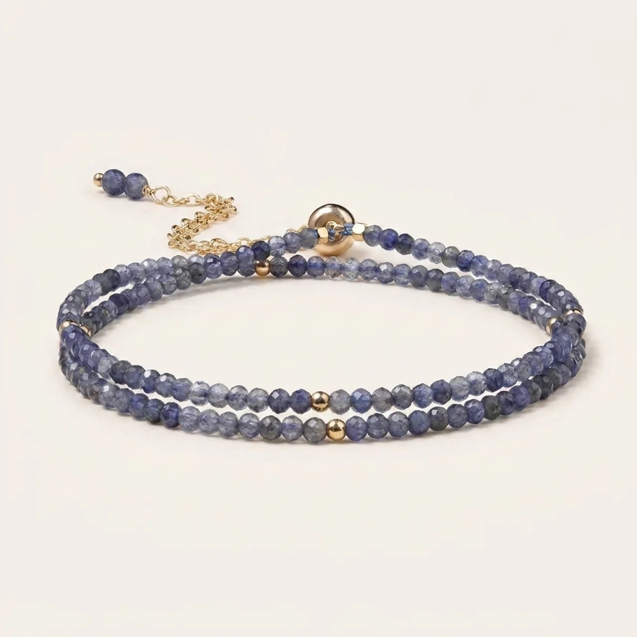 Natural Iolite Faceted Gemstone Bracelet