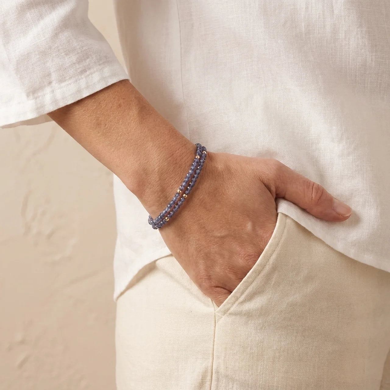 Natural Iolite Faceted Gemstone Bracelet
