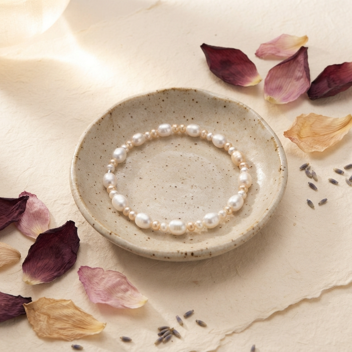  Natural Flower Pearl Beaded Bracelet