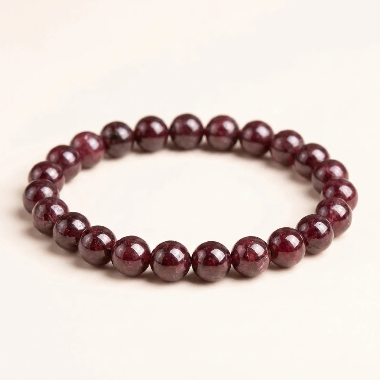Natural Garnet Beaded Bracelet
