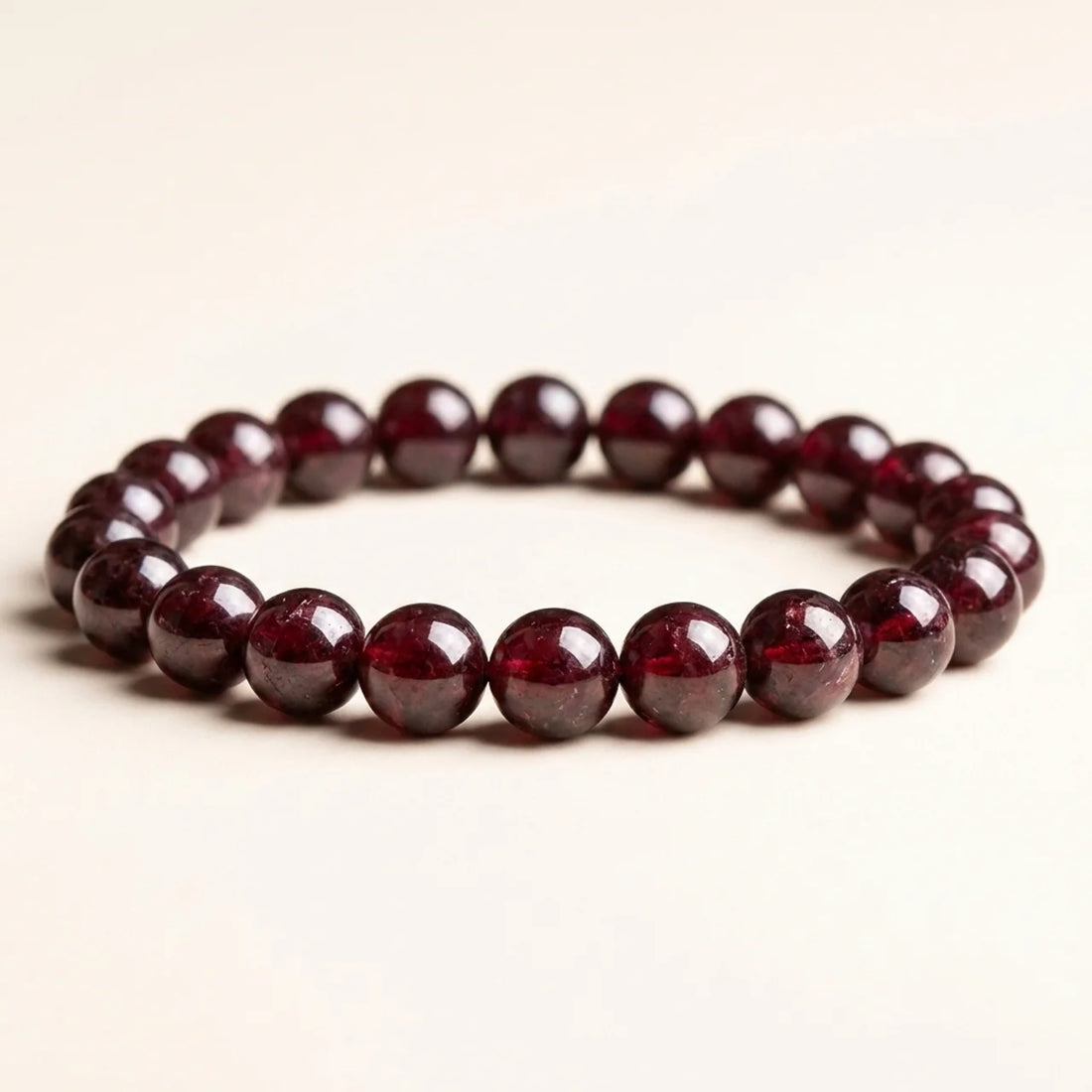 Natural Garnet Beaded Bracelet