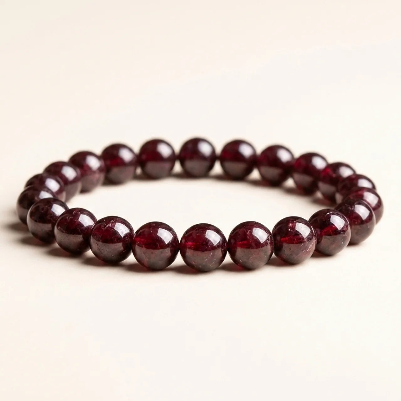 Natural Garnet Beaded Bracelet