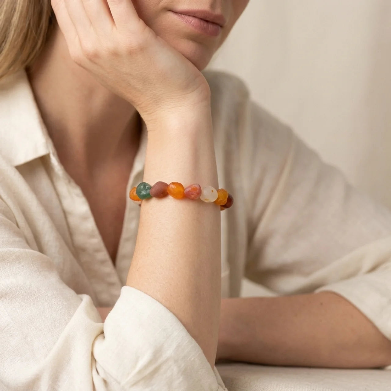 Natural Gobi Agate Freeform Nugget Bracelet