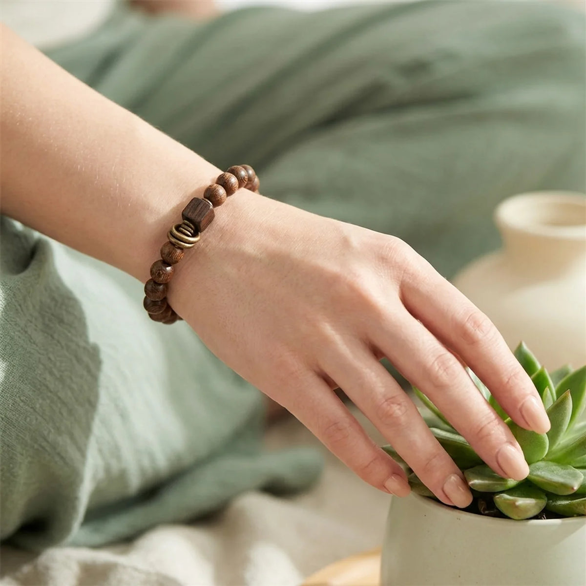 Natural Golden Phoebe Zhennan Wood Bracelet