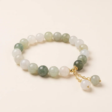 Natural Gradient Jade Luck Bead Bracelet