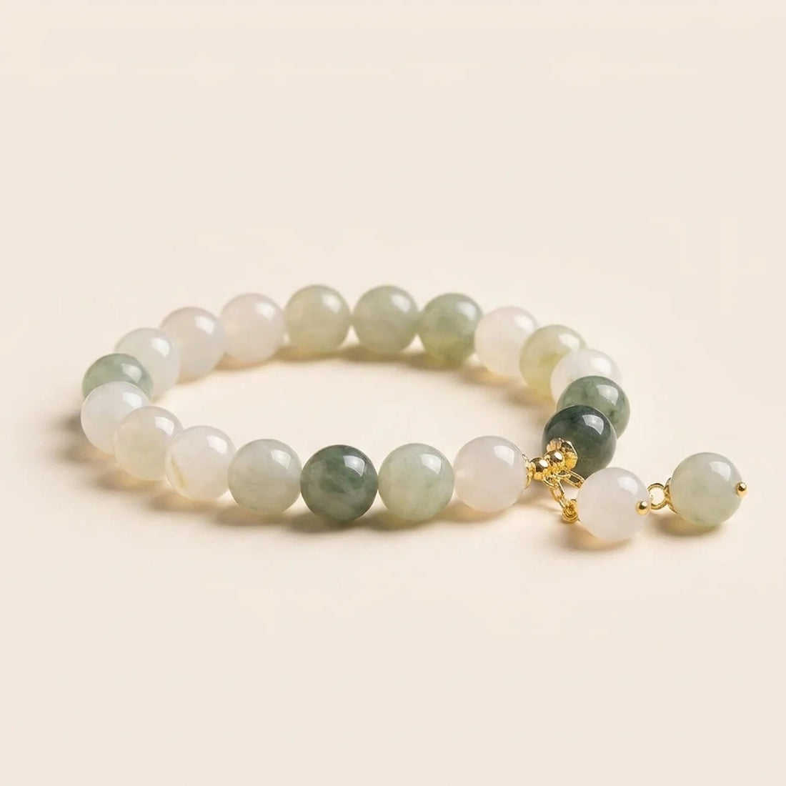 Natural Gradient Jade Luck Bead Bracelet