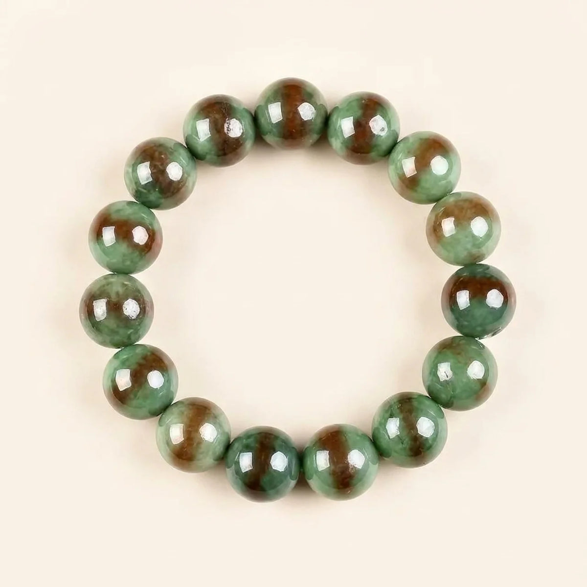 Natural Green Jade Beaded Bracelet