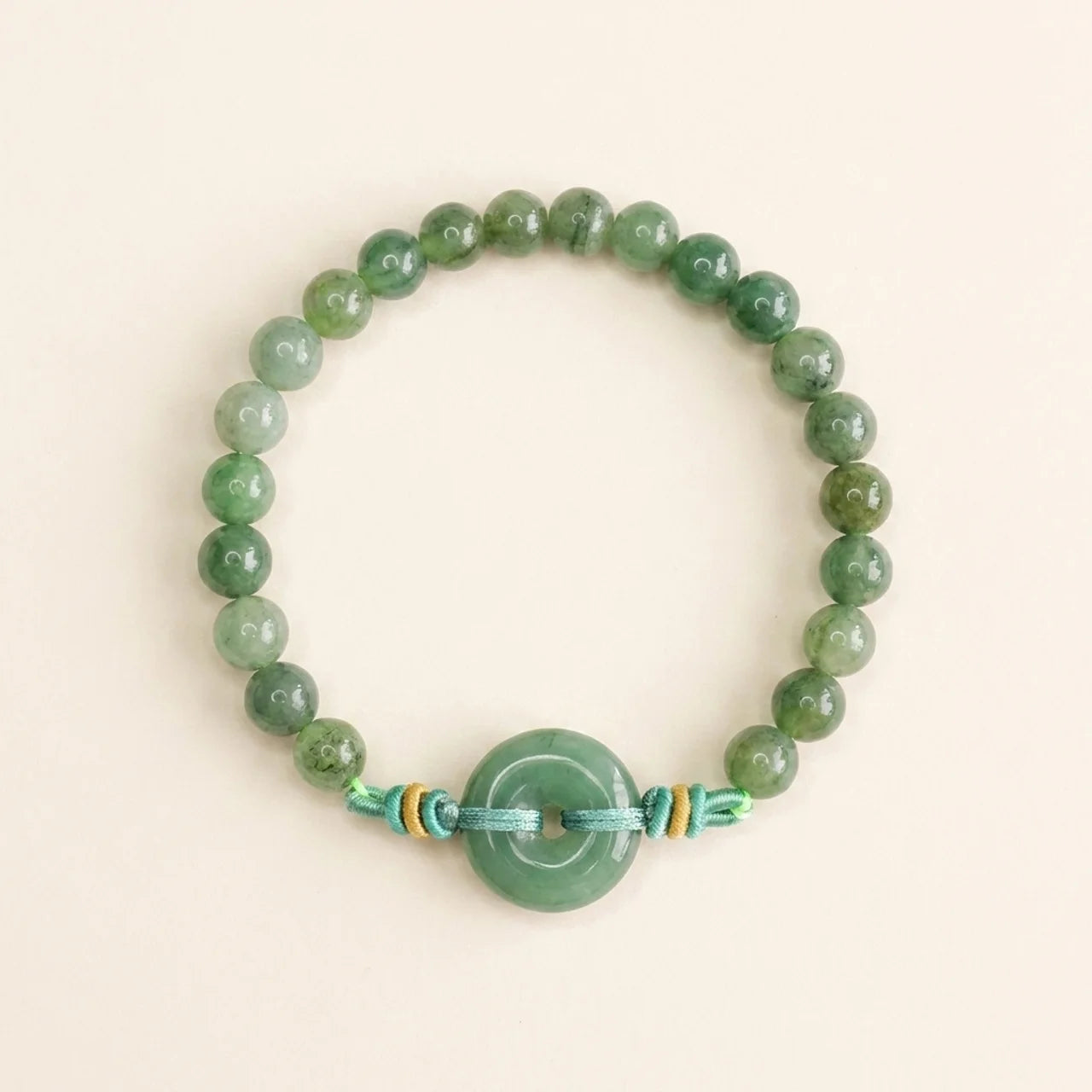 Natural Green Jade Peace Buckle Bracelet