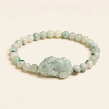 Natural Green Jade Pixiu Bracelet