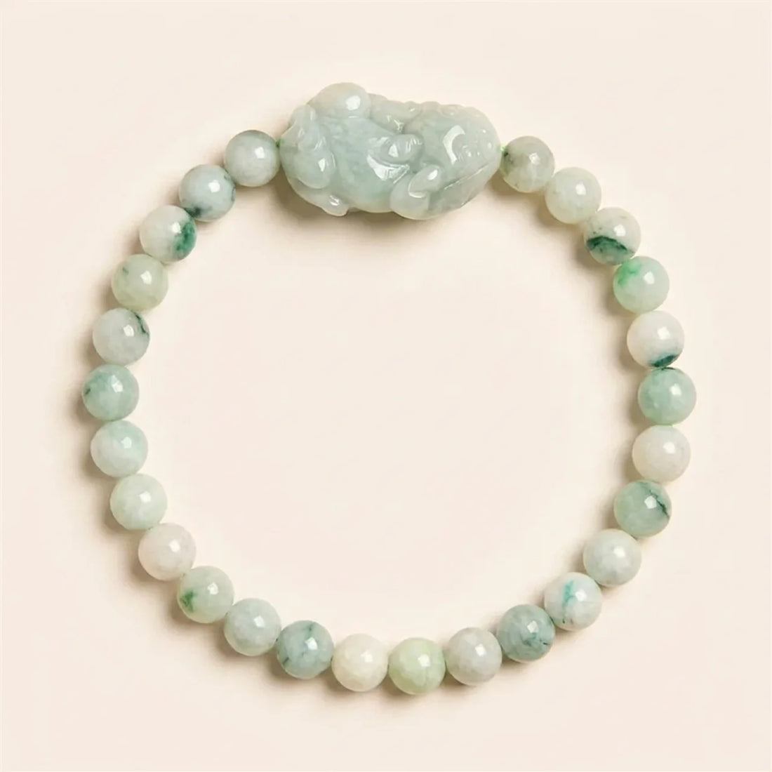 Natural Green Jade Pixiu Bracelet