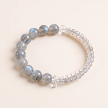 Natural Grey Moonstone Pearl Beaded Bracelet