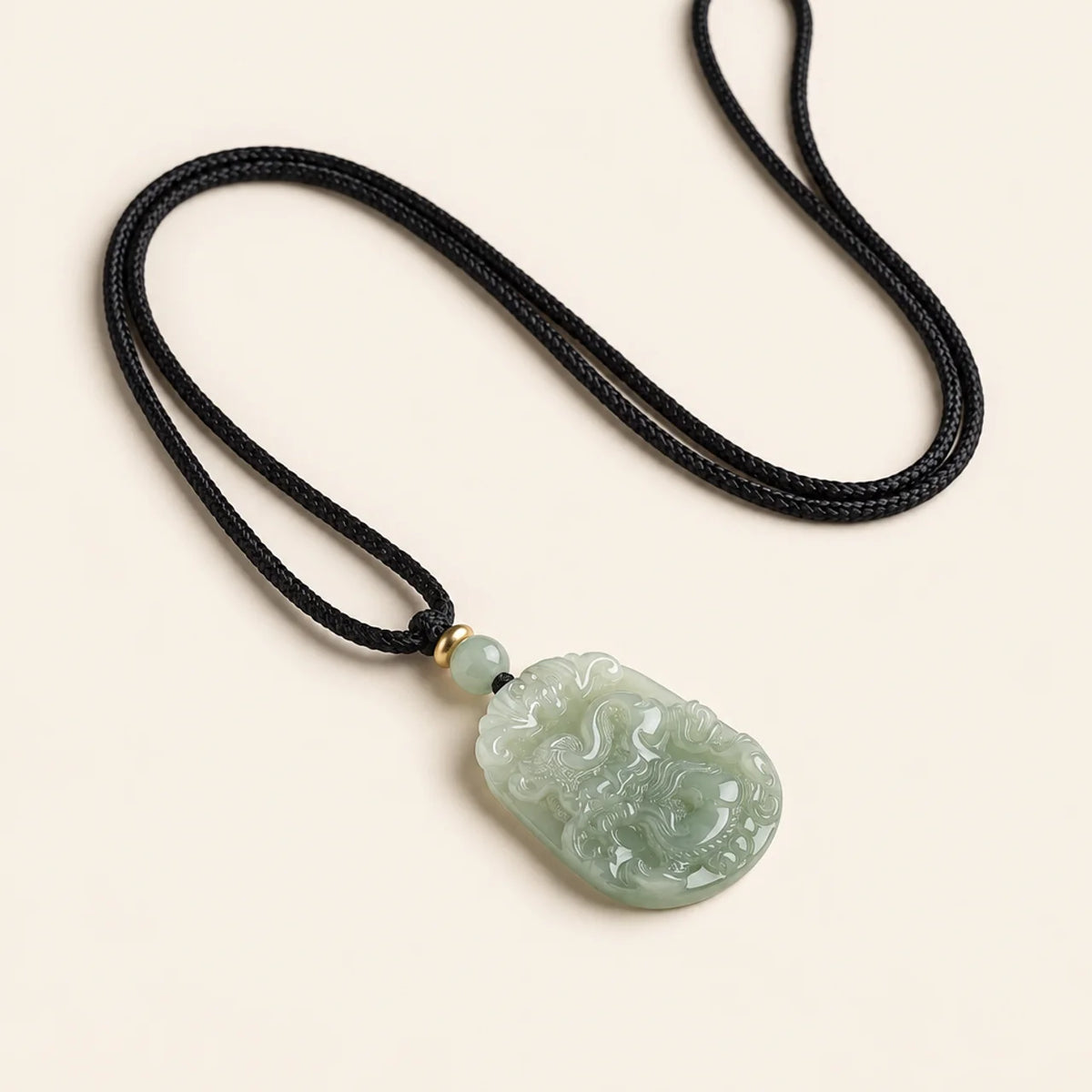 Natural Hetian Jade Carved Mascot Pendant Necklace