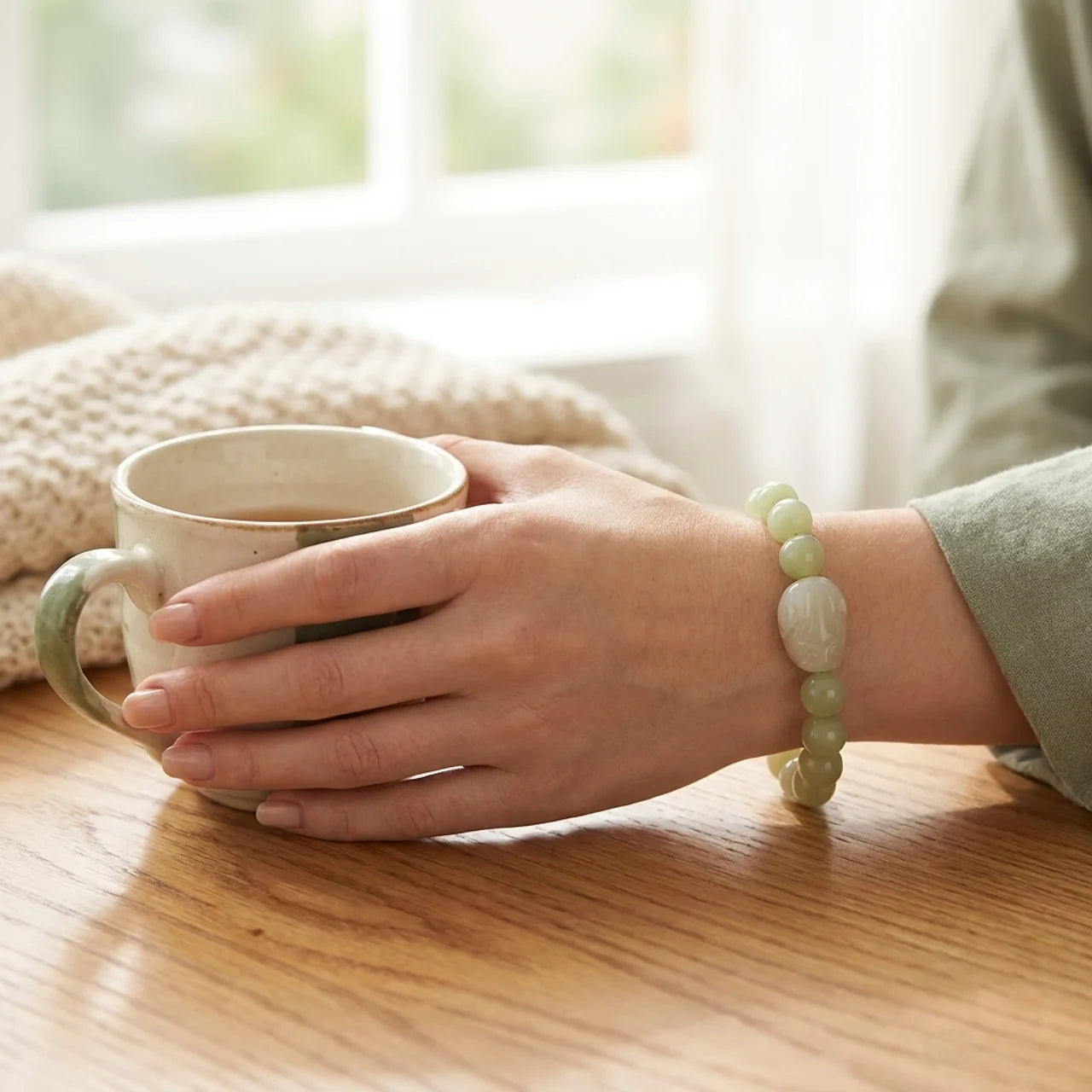 Natural Hetian Jade Pixiu Bracelet